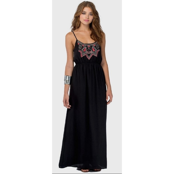 Tobi Black maxi embroidered dress - Picture 1 of 8